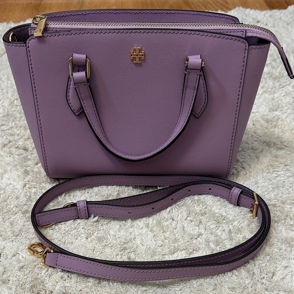 NWOT Tory Burch Lavender Emerson Mini Top Zip Tote